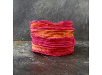 Lien en soie Pink/Orange blend