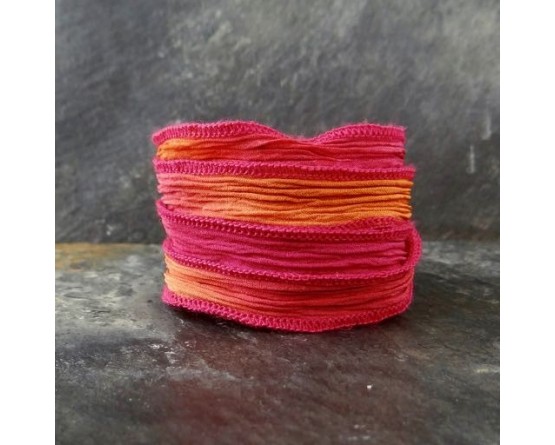 Lien en soie Pink/Orange blend